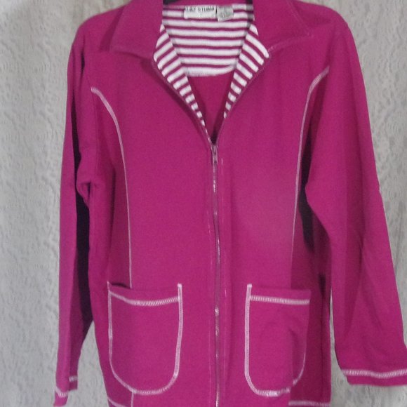 Fuchsia Pink and White Jacket Kloz Studio Size Large - Picture 1 of 1